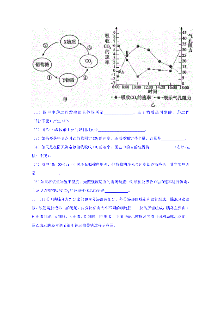 四川省乐山市2018届高三第一次调查研究考试理综生物试题 WORD版含答案.doc_第3页