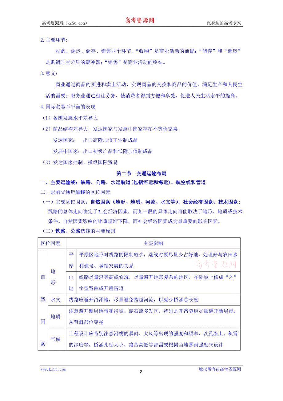 云南省德宏州梁河县第一中学高中地理必修二第四单元 晚读知识点 .doc_第2页