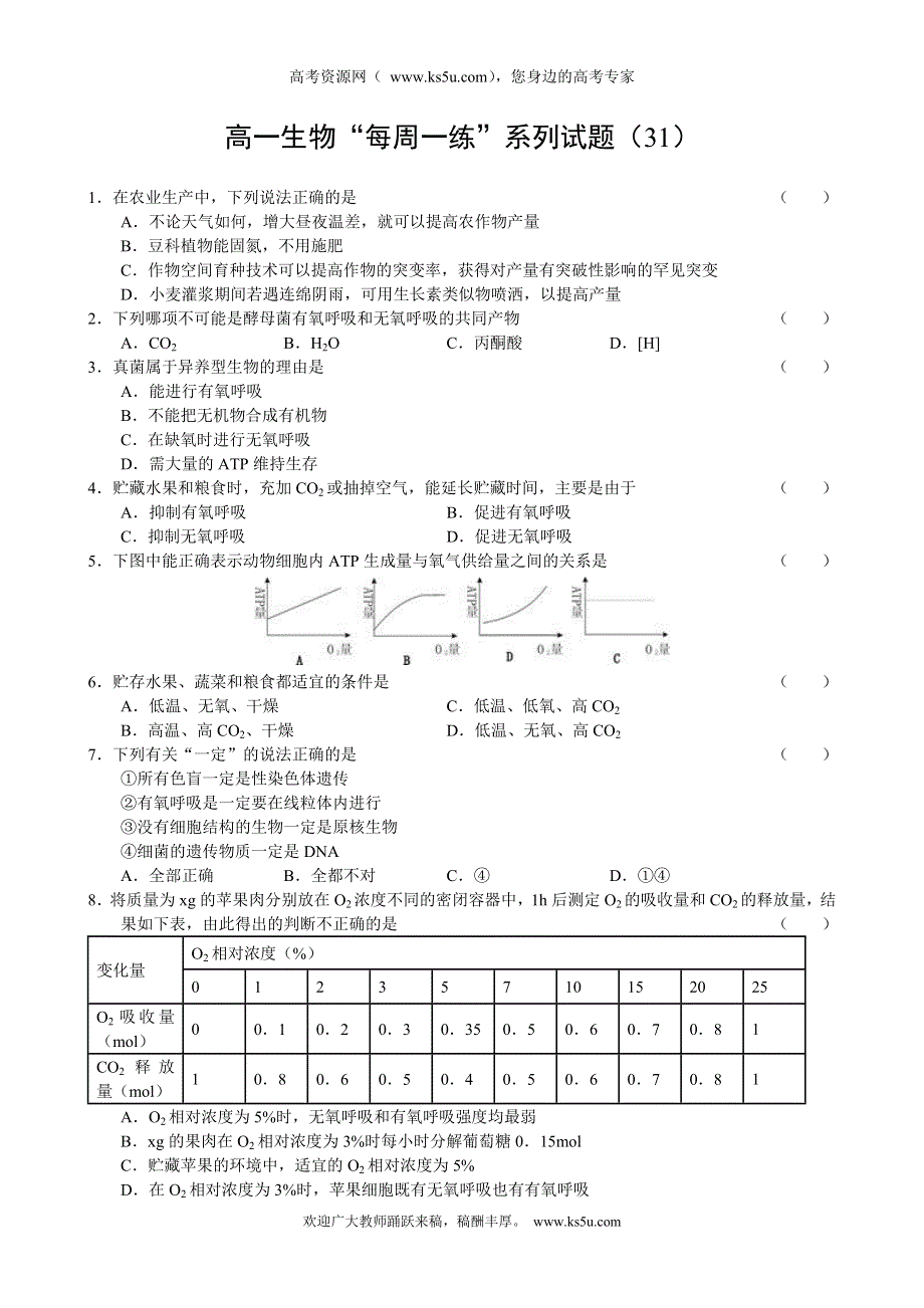 2010年高一生物“每周一练”系列试题（31）.doc_第1页