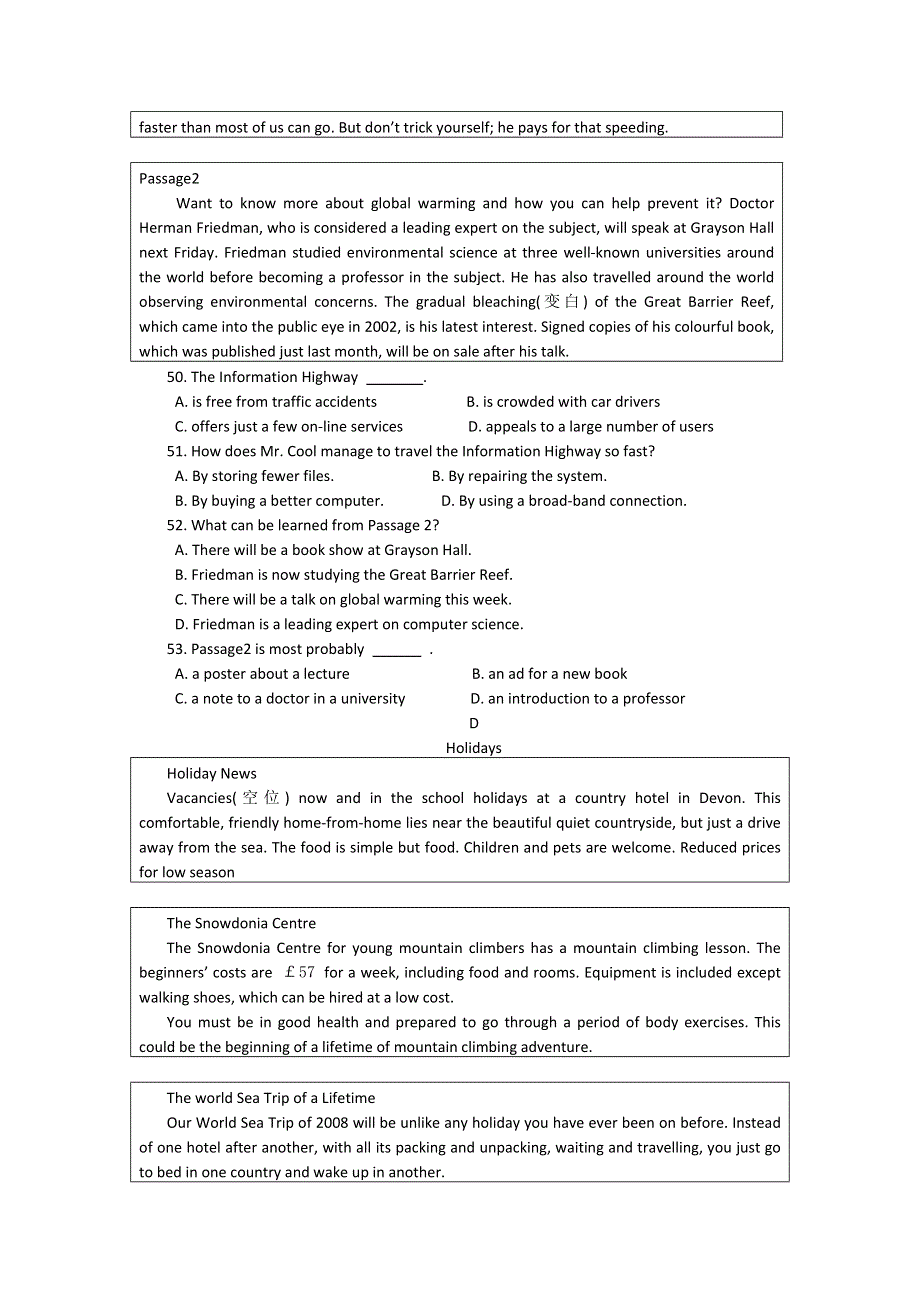 四川省仁寿县城北教学点2012届高三英语阅读理解限时训练（37）.doc_第3页