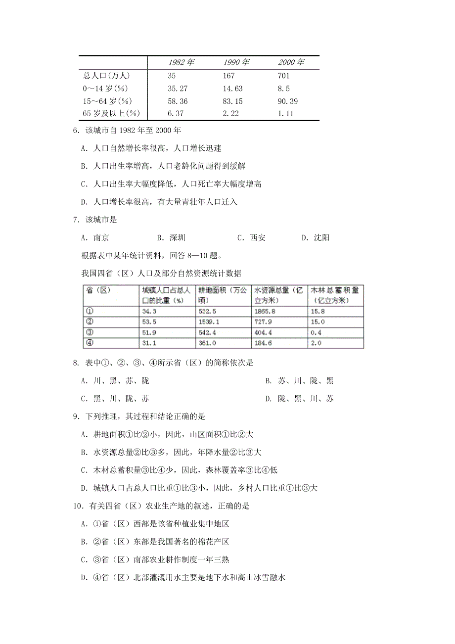 2010衡水中学高二下学期期末考试（地理）.doc_第2页