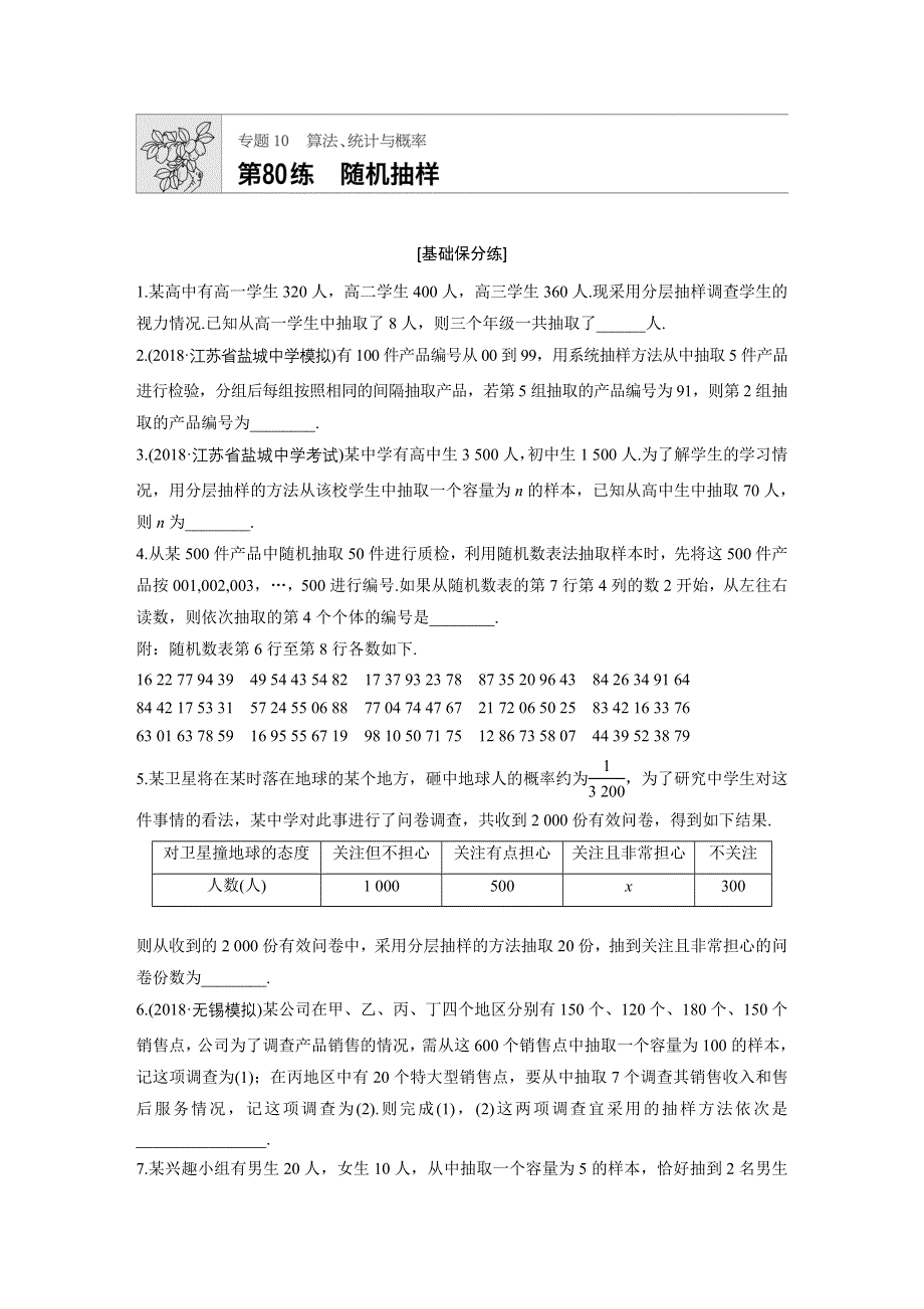 《加练半小时》2020版高考数学文（江苏）一轮练习：专题10 第80练 WORD版含解析.docx_第1页