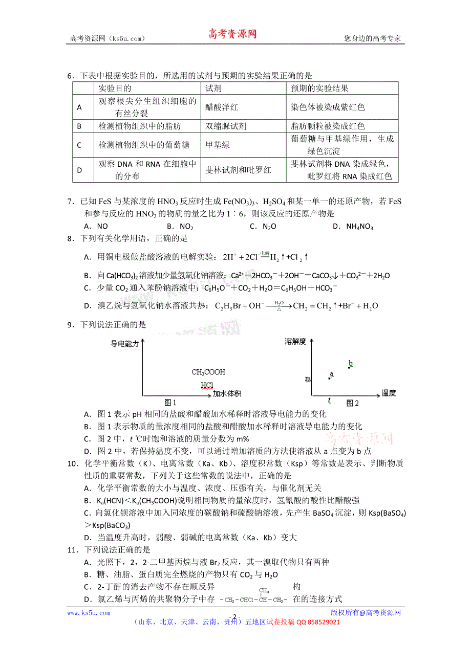 云南省昆明一中2013届高三10月月考 理综.doc_第2页