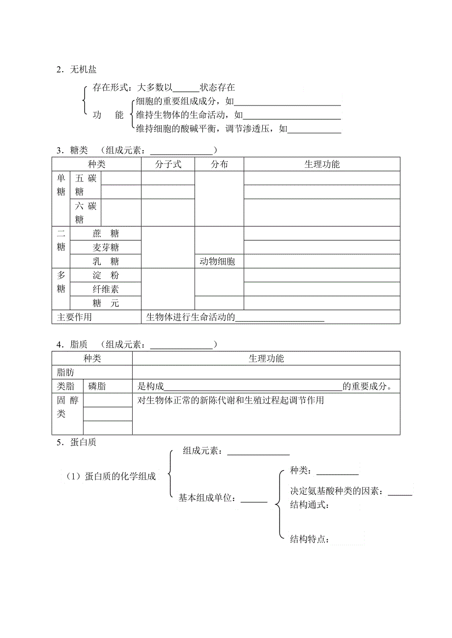 2009高考生物专题复习教案：生命的物质基础.doc_第2页