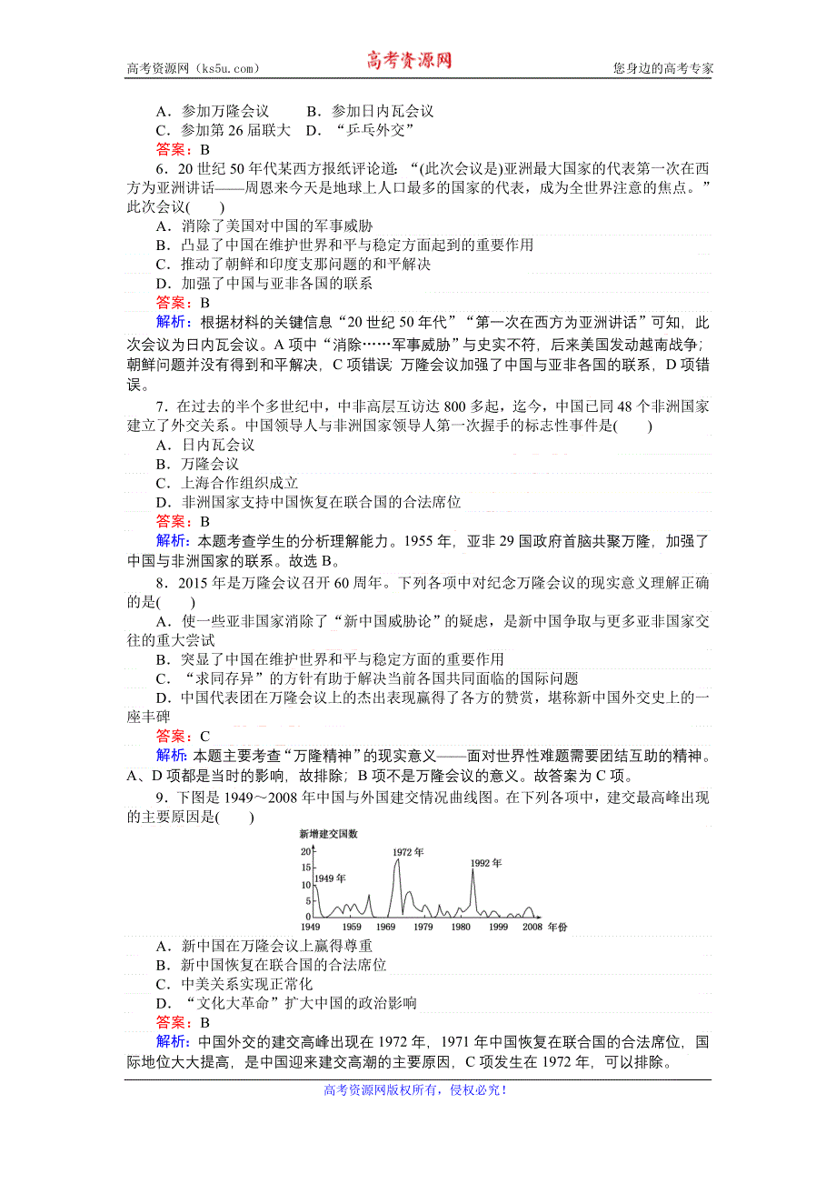 《创优课堂》2016秋历史人民版必修1练习：专题五 测试卷 WORD版含解析.doc_第2页