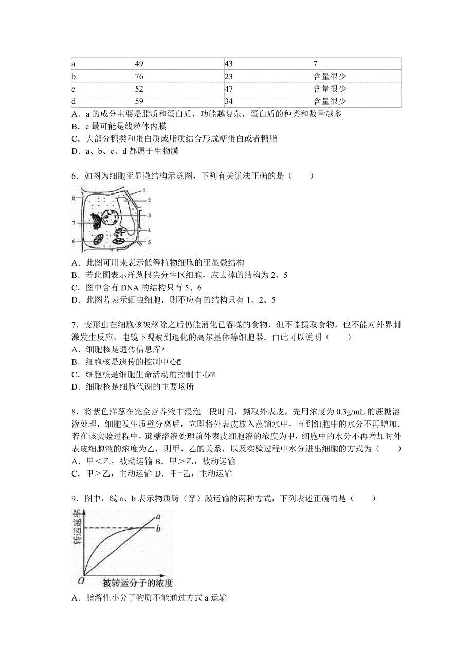 云南省昆明三中2014-2015学年高一（下）期末生物试卷（理科） WORD版含解析.doc_第2页