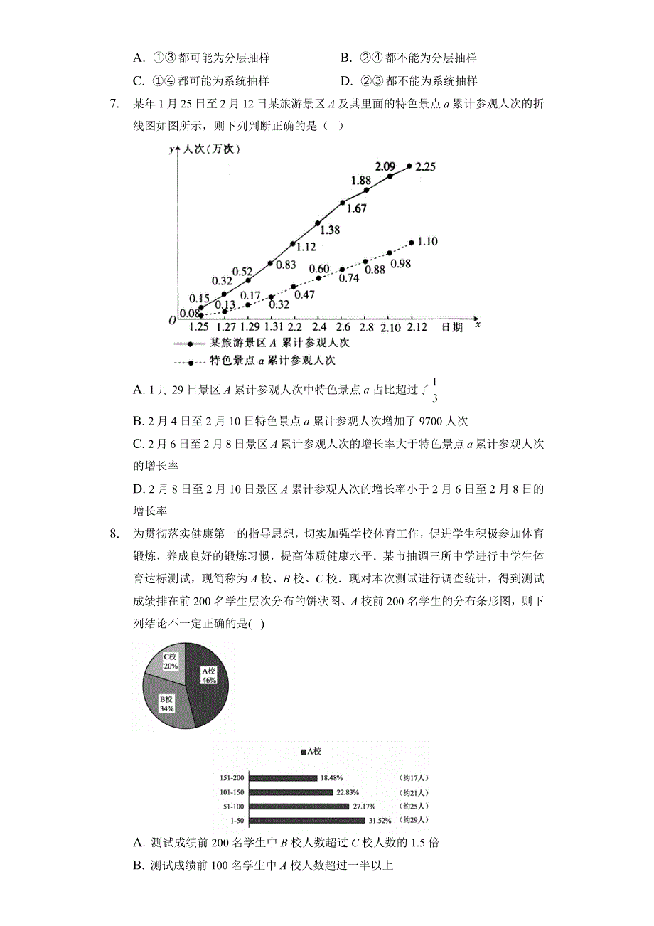 《单元测试》2022-2023学年高一年级北师大版（2019）数学必修一第六章 统计 WORD版含解析.docx_第3页