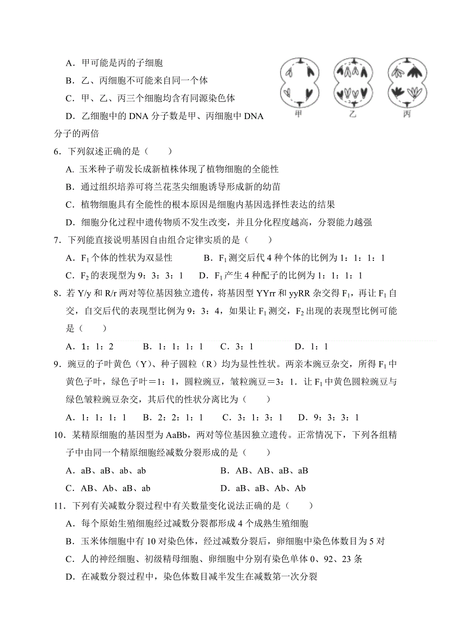 四川省仁寿第二中学、华兴中学2019-2020学年高一5月联考（期中）生物试题 WORD版含答案.doc_第2页