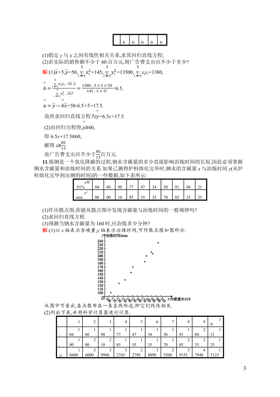 《同步测控》2015-2016学年高一数学人教B版必修3课后作业：2.3 变量的相关性 WORD版含解析.docx_第3页