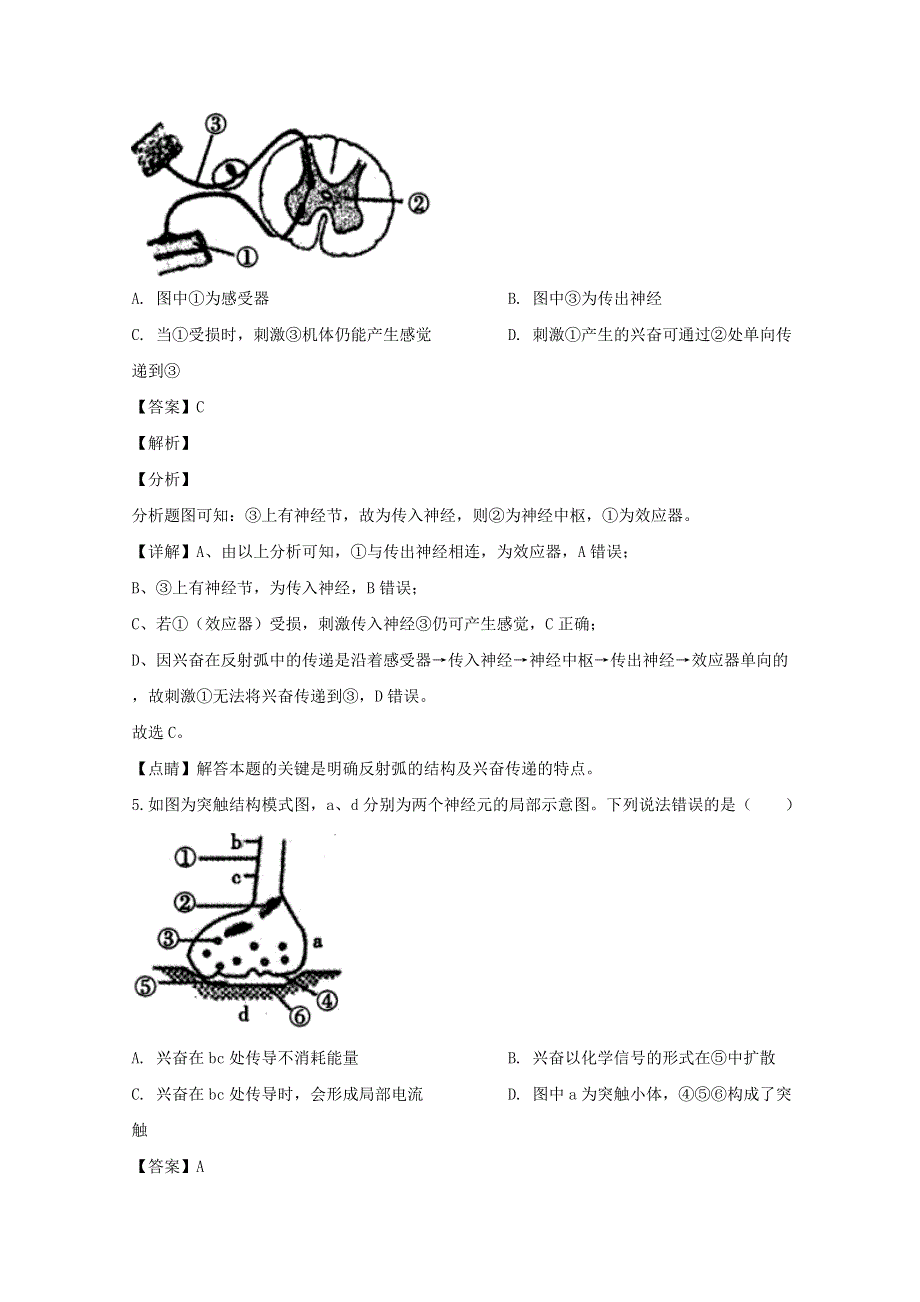 四川省内江市2019-2020学年高二生物上学期期末考试试题（含解析）.doc_第3页