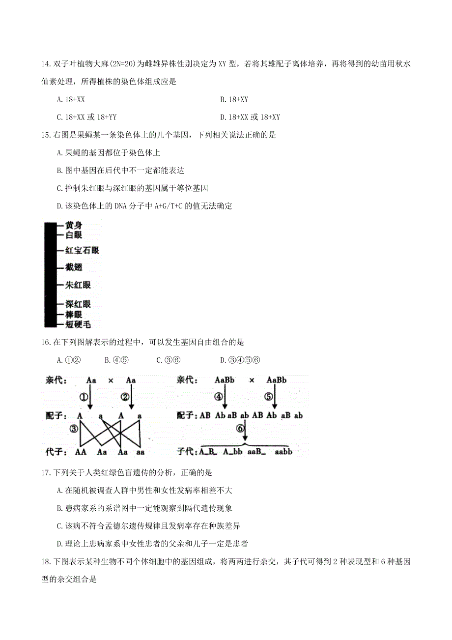 四川省内江市2019-2020学年高一生物下学期期末检测试题 理.doc_第3页