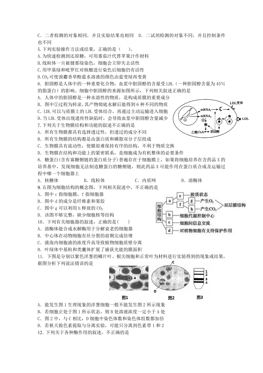 《首发》安徽省马鞍山二中2014届高三上学期期中考试 生物试题 WORD版含答案.doc_第2页