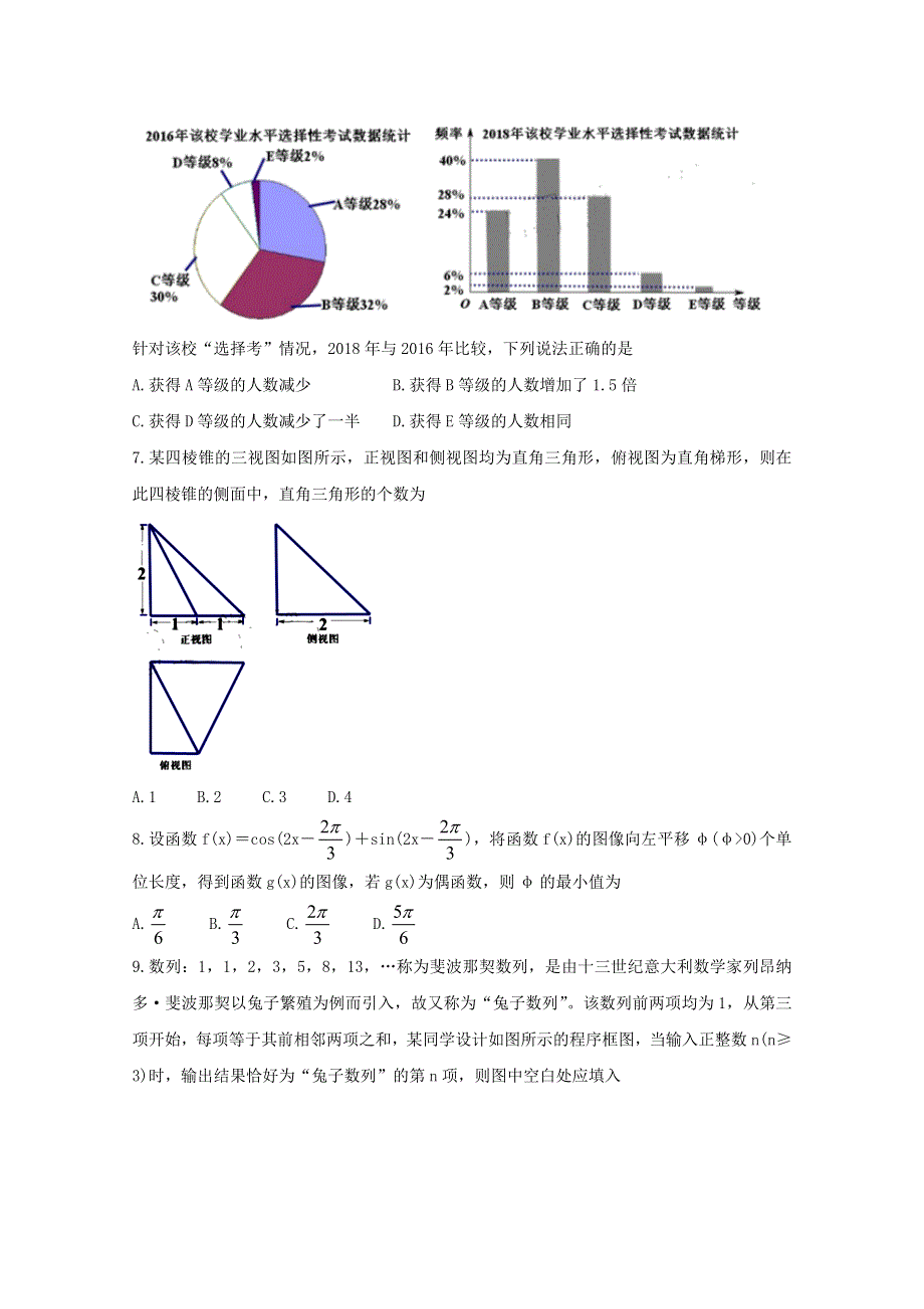 四川省内江市2020届高三数学3月网络自测试题 文.doc_第2页