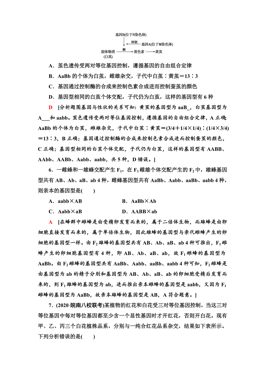 2022版高三生物苏教版一轮复习课后集训 16 基因的自由组合定律 WORD版含解析.doc_第3页