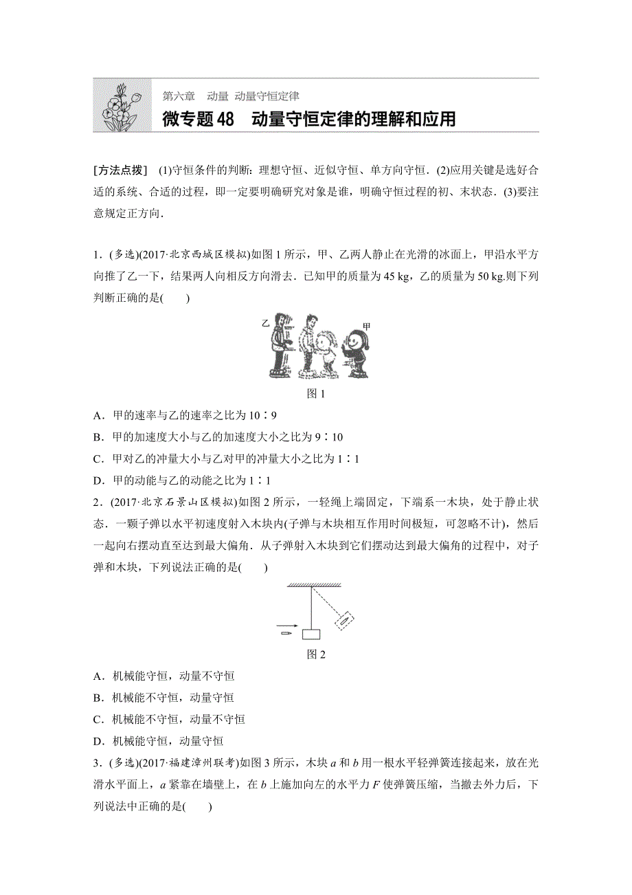 2019高考物理一轮教科版专题加练半小时：第六章动量 动量守恒定律 微专题48 WORD版含解析.docx_第1页