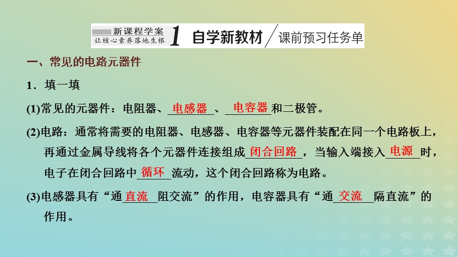 2023新教材高中物理 第四章 闭合电路 第一、二节 常见的电路元器件 闭合电路的欧姆定律课件 粤教版必修第三册.pptx_第2页