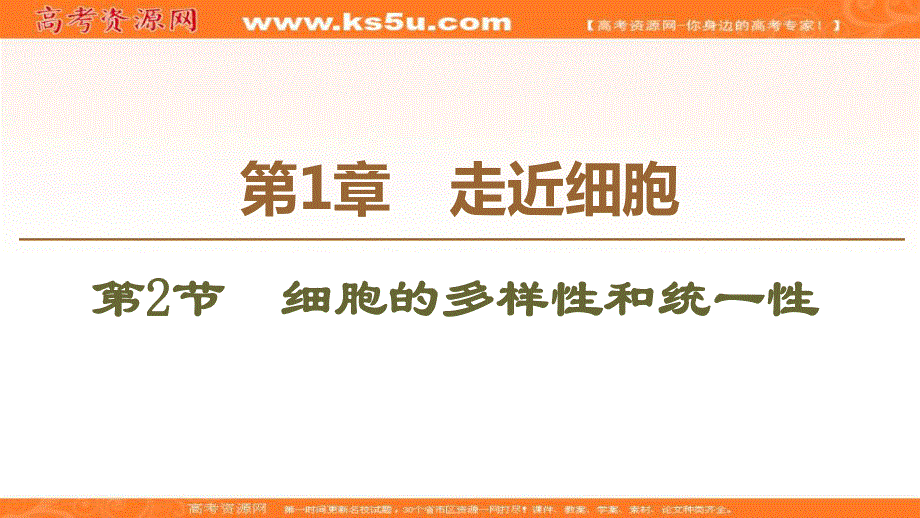 2019-2020学年人教版生物必修一课件：第1章 第2节　细胞的多样性和统一性 .ppt_第1页