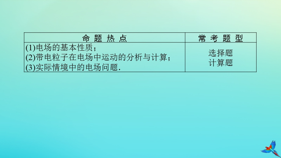 2023新教材高考物理二轮专题复习 专题十 电场及带电粒子在电场中的运动课件.pptx_第3页