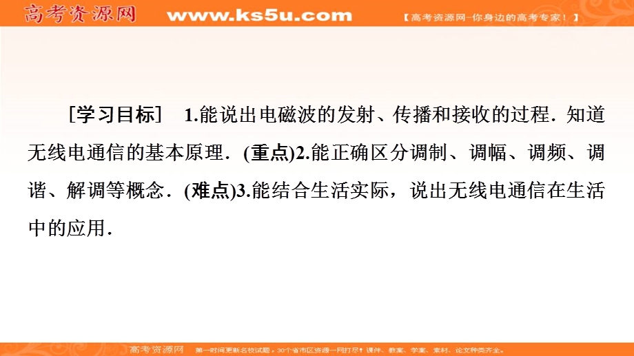 2019-2020学年人教版物理选修3-4课件：第14章 3　电磁波的发射和接收 .ppt_第2页