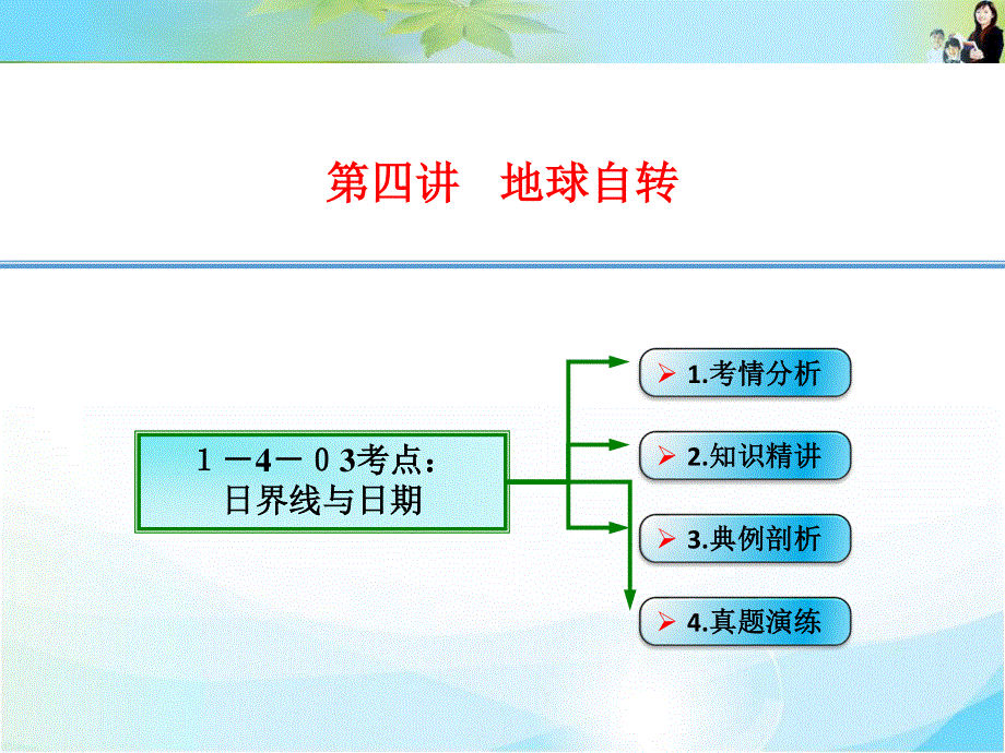 2016届《创新设计》高考地理大一轮总复习（广东专用）配套素材资源包 1-4-03日界线与日期 .ppt_第1页