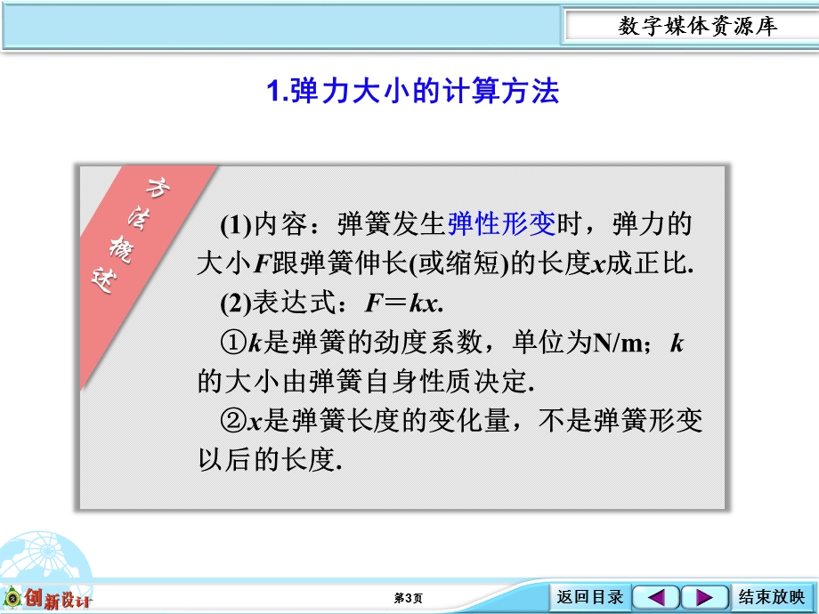 2016届《创新设计》高考物理（广东专用）大一轮复习精讲课件：数字资料包 2-01-3-考点强化：胡克定律的应用 .ppt_第3页