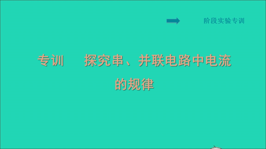 2021九年级物理全册 第15章 电流和电路阶段实验专训 探究串、并联电路中电流的规律习题课件（新版）新人教版.ppt_第1页