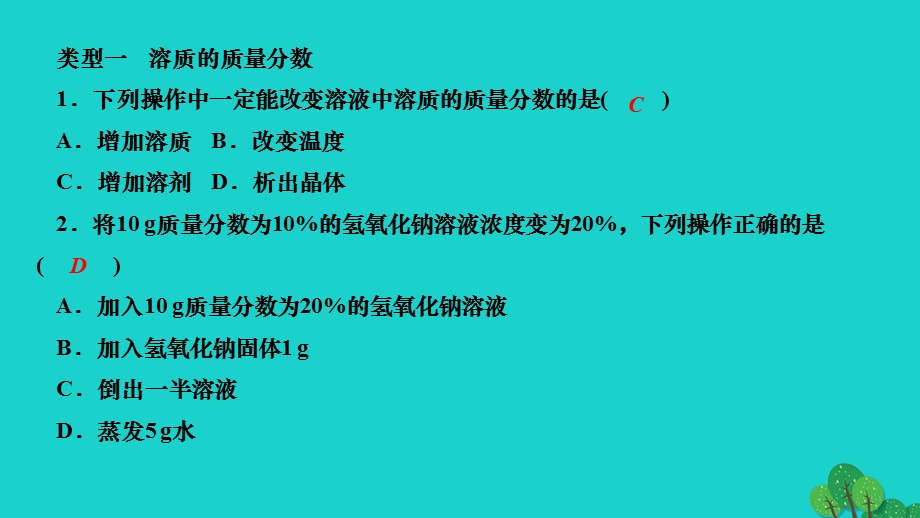 2022九年级化学下册 第九单元 溶液专题训练三 溶液的相关计算作业课件（新版）新人教版.ppt_第2页