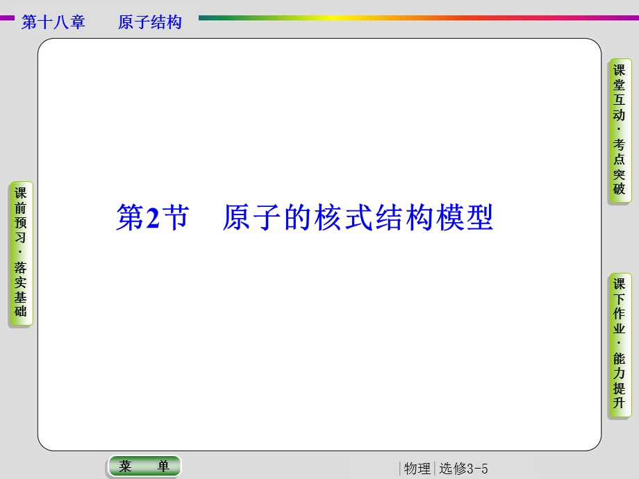 2019-2020学年人教版物理选修3-5抢分教程课件：第18章 原子结构 第2节 .ppt_第1页