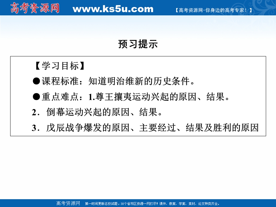 2020-2021学年人教版历史选修1素养课件：第8单元 第2课 倒幕运动和明治政府的成立 .ppt_第3页