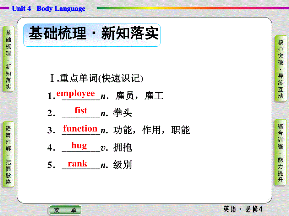 2019-2020学年人教版英语必修四抢分教程课件：UNIT 4 BODY LANGUAGE-SECTION 3 .ppt_第2页