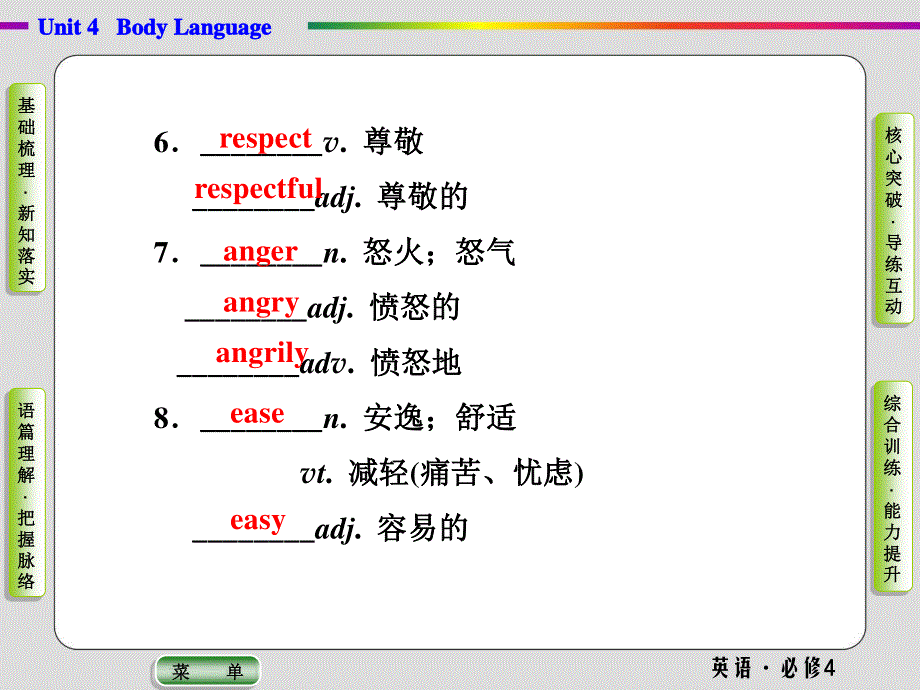 2019-2020学年人教版英语必修四抢分教程课件：UNIT 4 BODY LANGUAGE-SECTION 3 .ppt_第3页