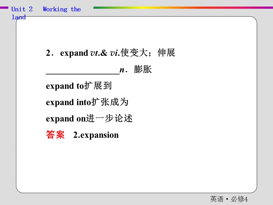 2019-2020学年人教版英语必修四抢分教程课件：UNIT 2 WORKING THE LAND—单元小结 .ppt_第3页