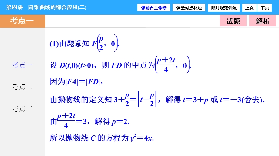2017届高三数学（文）高考二轮复习课件 第一部分 专题五 第四讲　圆锥曲线的综合应用（二） .ppt_第3页