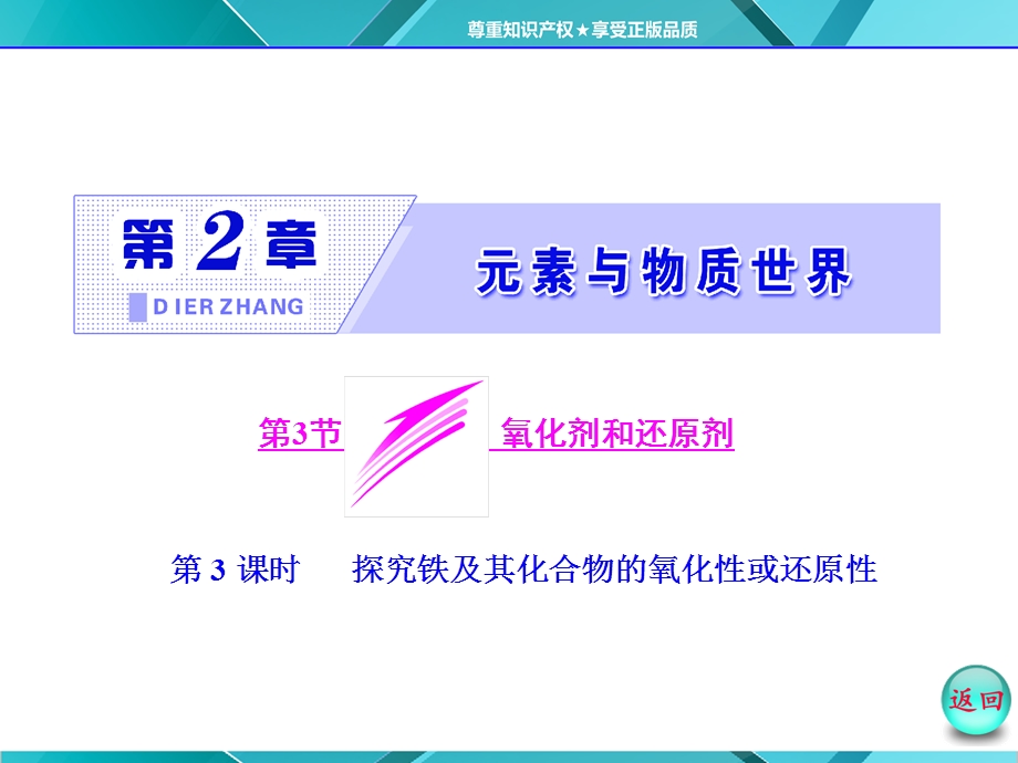 2015-2016学年高一化学鲁科版必修1课件：第2章 第3节 第3课时 探究铁及其化合物的氧化性或还原性 .ppt_第2页