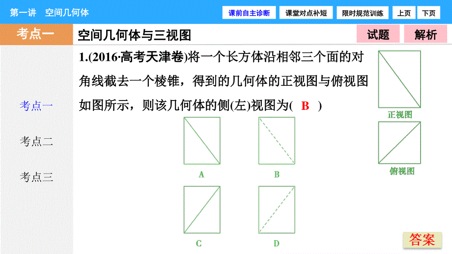 2017届高三数学（文）高考二轮复习课件 第一部分 专题四 第一讲　空间几何体 .ppt_第2页