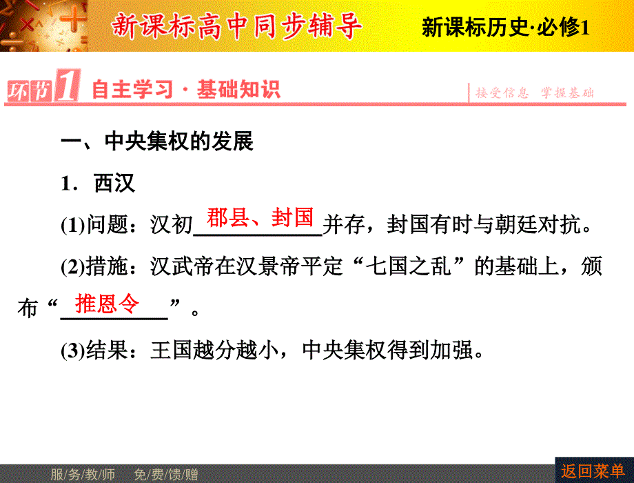 2015-2016学年高一历史人教版必修1课件：第1单元-第3课 从汉至元政治制度的演变 .ppt_第2页