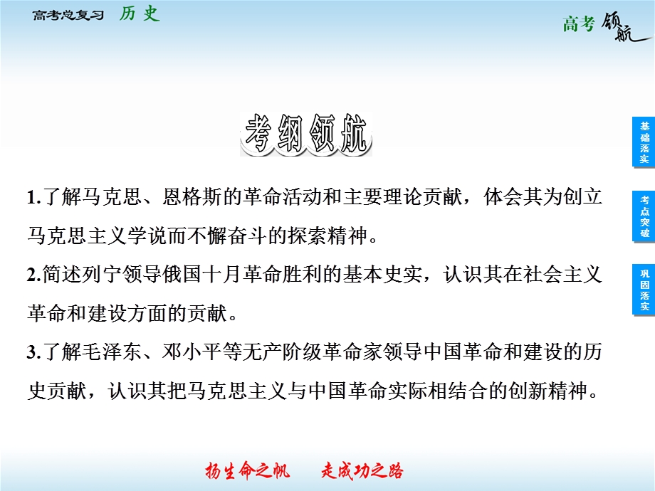 2013届高三历史一轮复习课件：3.1无产阶级革命家（人教选修4）.ppt_第3页