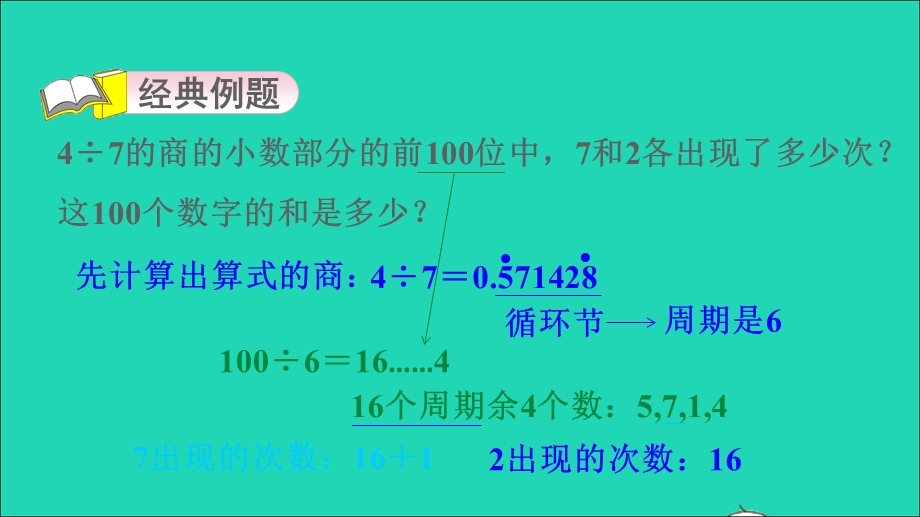 2021五年级数学上册 三 小数除法第13招 周期问题的应用课件 冀教版.ppt_第3页