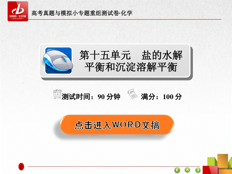 2018届高考化学大一轮复习课件：第十五单元　盐的水解平衡和沉淀溶解平衡 .ppt_第2页