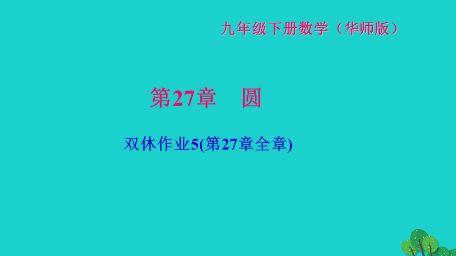 2022九年级数学下册 双休作业5(第27章全章)作业课件（新版）华东师大版.ppt_第1页