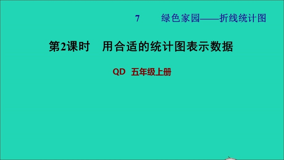 2021五年级数学上册 七 绿色家园——折线统计图第2课时 用合适的统计图表示数据习题课件 青岛版六三制.ppt_第1页