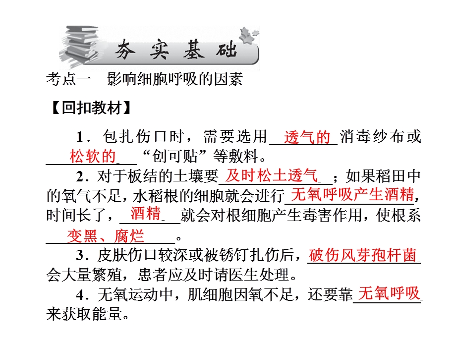 2017届高三新课标名师导学新高考生物一轮总复习课件：必修1 第五章 第十一课 ATP的主要来源——细胞呼吸（2） .ppt_第3页