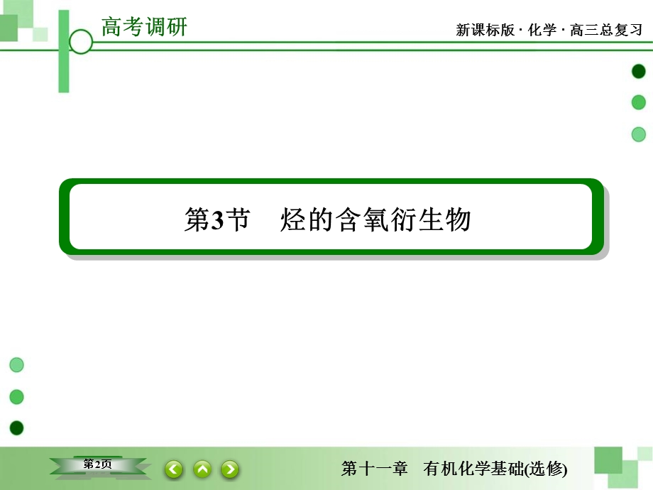 2016届高三一轮复习课件 第十一章 有机化学基础选修 11-3 烃的含氧衍生物.ppt_第2页