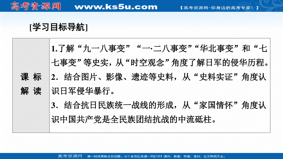 2021-2022学年新教材历史部编版中外历史纲要上课件：第8单元 第23课　从局部抗战到全面抗战 .ppt_第2页