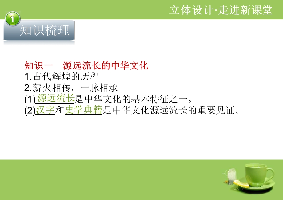 2012届高三政治一轮复习立体设计文化生活：第六课 我们的中华文化.ppt_第3页