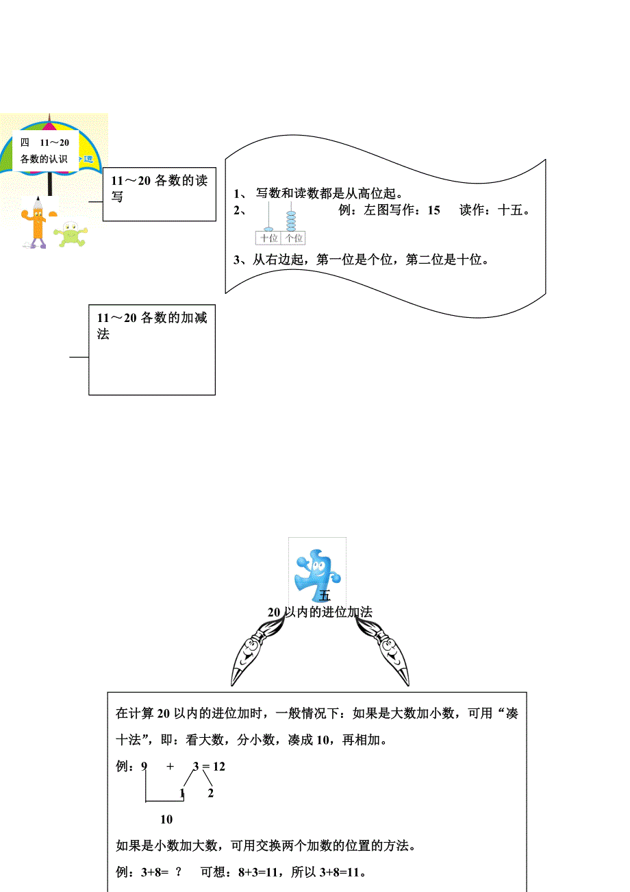 一年级数学上册 教材梳理 数与代数 西师大版.doc_第3页