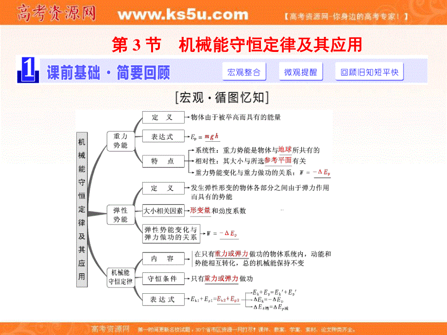 2017届高三物理一轮复习课件：第5章 第3节 机械能守恒定律及其应用 .ppt_第1页