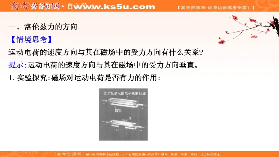 2020-2021学年人教版物理高中选修3-1课件：第三章 5 运动电荷在磁场中受到的力 .ppt_第3页