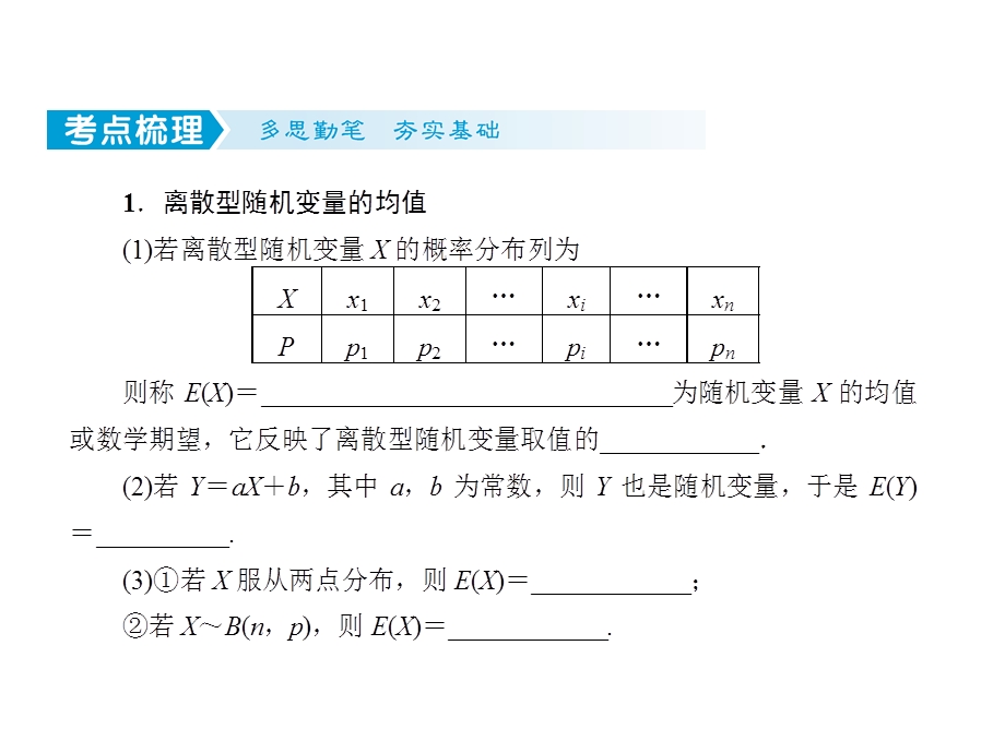 10-8离散型随机变量的均值与方差-2023届高三数学一轮复习考点突破课件（共35张PPT）.ppt_第2页