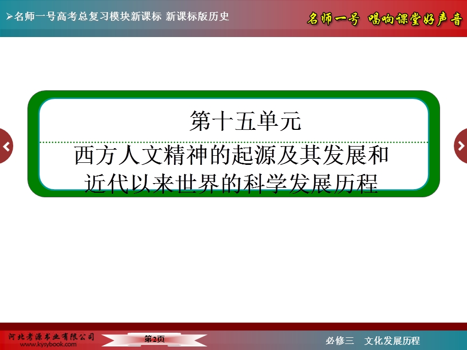 2016届高三历史一轮复习课件：第十五单元 西方人文精神的起源及其发展和近代以来世界的科学发展历程15-28.ppt_第2页